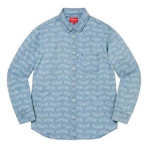 Рубашка Supreme Arc Jacquard Denim Shirt 'Teal'