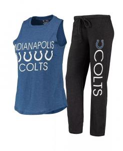 Женский черный комплект для сна Royal Indianapolis Colts Muscle, майка и штаны Concepts Sport