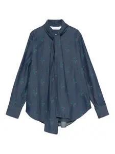 Рубашка с завязками и цветочным принтом Robert Friedman, синий