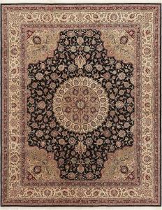 Ковер SAFAVIEH, 244 x 305 см, - коллекция Royal Kerman - большой - Black & Ivory, ручной работы из шерсти, традиционный дизайн, идеально для гостиной, спальни, офиса, столовой (RK82C)