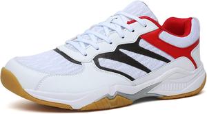 Мужские теннисные и ракеточные кроссовки, женские модные кроссовки, дышащие спортивные обувь для тренировок в помещении, подходят для гандбола, пиклбола, бадминтона, флорбола, сквоша (Цвет: синий женский / 5,5 мужской) Airful