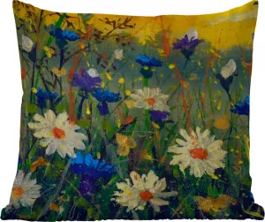 Подушка для улицы - Живопись - Масляная краска - Природа - Цветы - 40x40 см - Устойчива к атмосферным воздействиям - Подушка для отдыха - Подушка - Интерьер - Обивка с рисунком MuchoWow