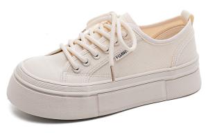 Холщовые кеды женские низкие бежевый Huanqiu