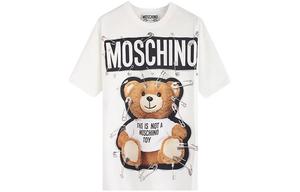 Футболка мужская с круглым вырезом и коротким рукавом Pin Bear белая Moschino, белый