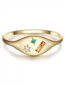 Glanzstücke München Кольцо из стерлингового серебра с кубическим цирконием в оправе из желтого золота