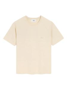 Футболка с вышивкой AMI Paris с рукавами реглан, нейтральный