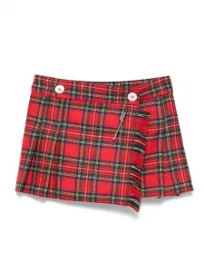 Юбка из шерсти с бахромой и плиссе Mariella Ferrari, красный