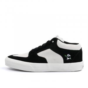 Термостойкие нескользящие амортизирующие износостойкие мид-топ скейтборд кроссовки Unisex GOLUCK, черно-белые