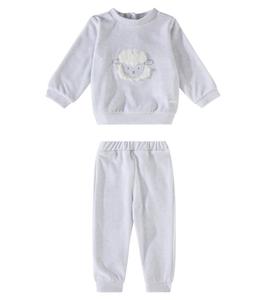 Комплект из детской хлопковой толстовки и спортивных штанов Patachou, цвет melange grey