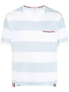 Футболка с карманом и полосками RWB THOM BROWNE, синий