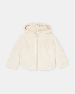Детская куртка с капюшоном из меха Kids El Corte Inglés, экрю