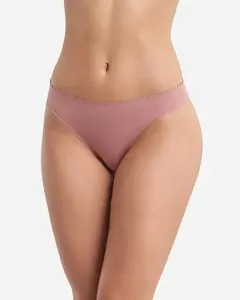 Набор из 2 высоких трусиков из хлопка с лазерной резкой Dim, мультиколор