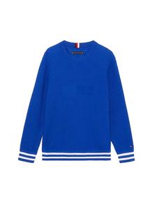 Свитер hilfiger maglioncino in cotone per ragazzi Tommy, синий
