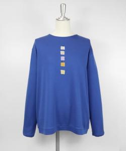 Пуловер с длинными рукавами и квадратной вышивкой Studio Picone, цвет Blue(065)