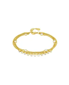 Трехрядный браслет из кубического циркония And Now This, gold