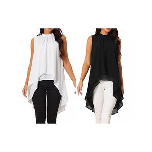 2 упаковки женских блузок с асимметричным подолом и завязкой на спине Inspire Chic, Black White