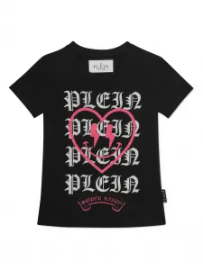 Футболка с принтом Philipp Plein Junior, черный