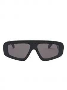 Геометрические солнцезащитные очки с кожаной отделкой Alaïa, черный