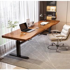 Стол автоматический регулируемый по высоте Zhenyanxuan, 160x80 см, натуральный край, с двумя моторами, высота 74-120 см