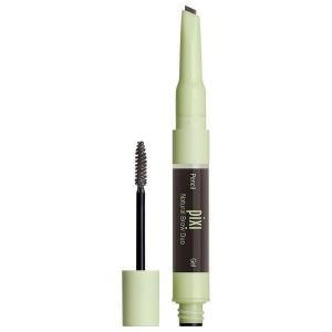 Карандаш для бровей natural brow duo Pixi, soft bl - soft black, объем 2.5 мл