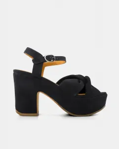 Женские кожаные сандалии на блочном каблуке Платформа Chie Mihara, черный