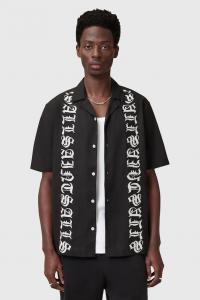 Хлопковая рубашка SCRIPTURE Allsaints, черный