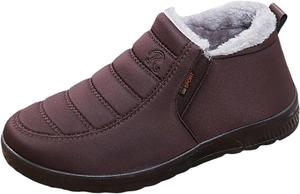 Женские зимние сапоги с мехом, удобные с флисовой подкладкой, противоскользящие, на щиколотку, водонепроницаемые, теплые ботинки для зимы Generic, #C02-Brown