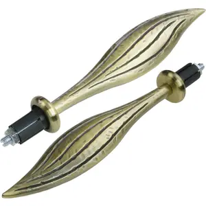 Наконечник карниза Liedeco «наконечник, концевая пуговица-створка «Esperanca» для стержней 16 мм», (2 шт.), наконечник, концевая кнопка, цвет messingfarben/schwarz