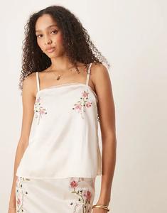 Комбинезон из атласа с цветочной вышивкой ASOS DESIGN