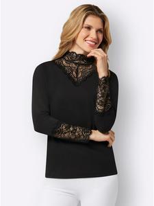 черная рубашка с воротником-стойкой Sieh an!