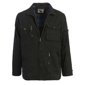 Gioberti Мужская повседневная верхняя одежда из 100% хлопка саржевая куртка-рубашка-карго с несколькими карманами, черный