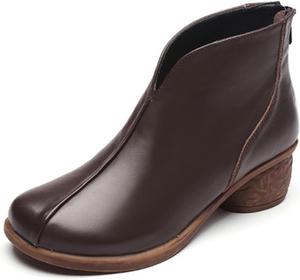 Женские лоферы из натуральной кожи Зимние ботинки Челси для женщин Стильные ботильоны с платформой BMLDCWSE, Brown