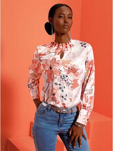 Creation L Блузка с принтом цвета экрю и абрикоса
