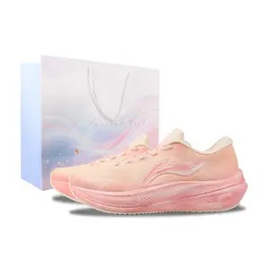Li Ning Yueying 5 Амортизирующие Увеличивающие рост Износостойкие Низкие Повседневные городские прогулочные скейтборд кроссовки Women's Li-Ning, розовый (special shopping bag)