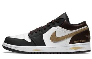 Jordan Air 1 устойчивые к истиранию низкие баскетбольные кроссовки мужские черный коричневый