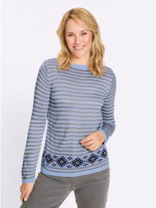 Свитер с длинными рукавами в ледяно-голубом и темно-синем узоре Sieh an!