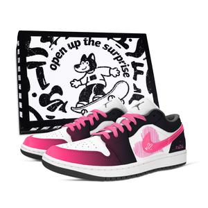 Jordan Кроссовки Air 1 Vintage Unisex низкие Black, Pink