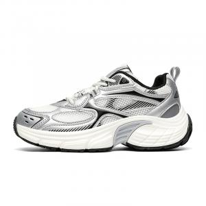 Дышащие противоскользящие массивные кроссовки низкие унисекс HOBIBEAR, серебристо-белые