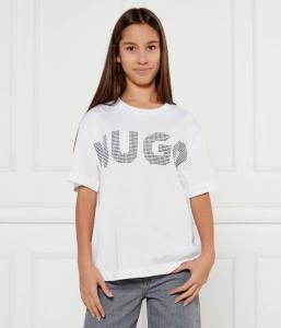 Футболка Hugo Kids Regular Fit с блестящим логотипом, белый
