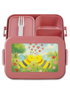 Mr. & Mrs. Panda Ланч-бокс с изображением пчелы и любви, без слогана, пастельно-красного цвета