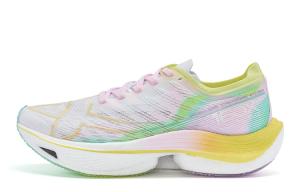 XTEP Racing 160X 5.0 Износостойкие низкие беговые кроссовки женские All Things Are Born — новый белый/сельдерей зеленый/колокольчик фиолетовый