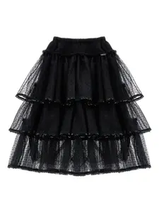 Жаккардовая юбка в горох Monnalisa, черный