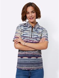 Рубашка-поло темно-синего цвета с розовым принтом WITT WEIDEN