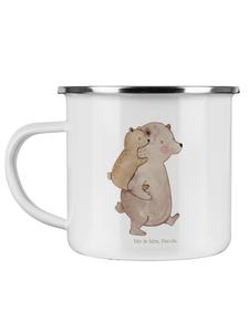 Эмалированная кружка для кемпинга Papa Bear без слов, белого цвета Mr. & Mrs. Panda