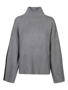 Свитер с боковыми полосками Pinko, серый