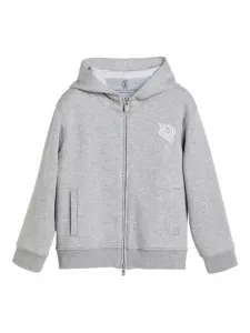 Толстовка с застежкой-молнией спереди Brunello Cucinelli Kids, серый