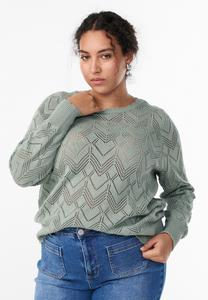 Джемпер Zizzi Jumper, Green Milieu/Light Green