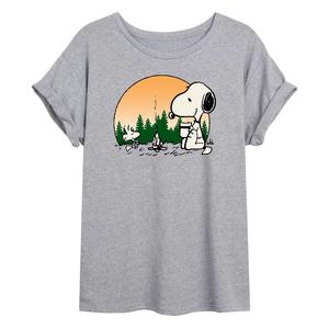 Детская футболка большого размера с рисунком Peanuts Campfire Licensed Character