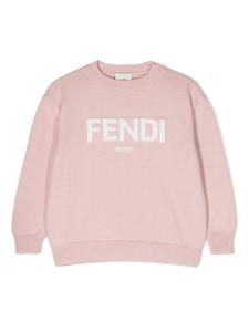 Джемпер из вирджинской шерсти с логотипом Fendi Kids, розовый