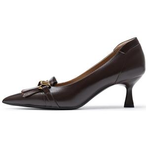 Осенняя Буква Узкий Каблук Высокие Каблуки 6 см Женские Joypeace, Абрикос